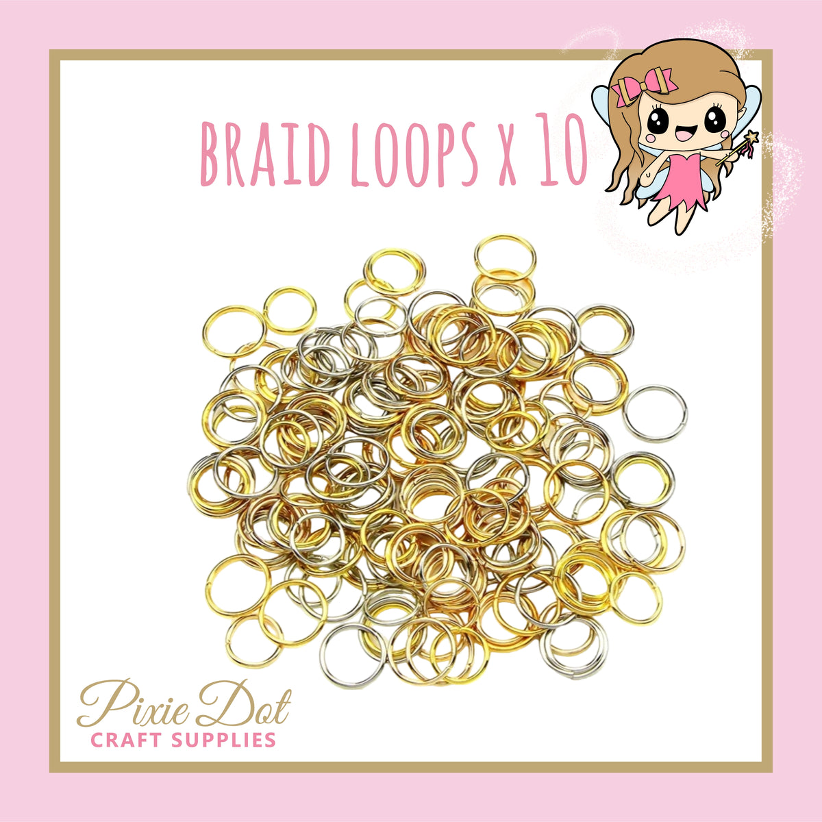 Braid Rings /Hoops x 10 – Pixie Dot Craft Supplies
