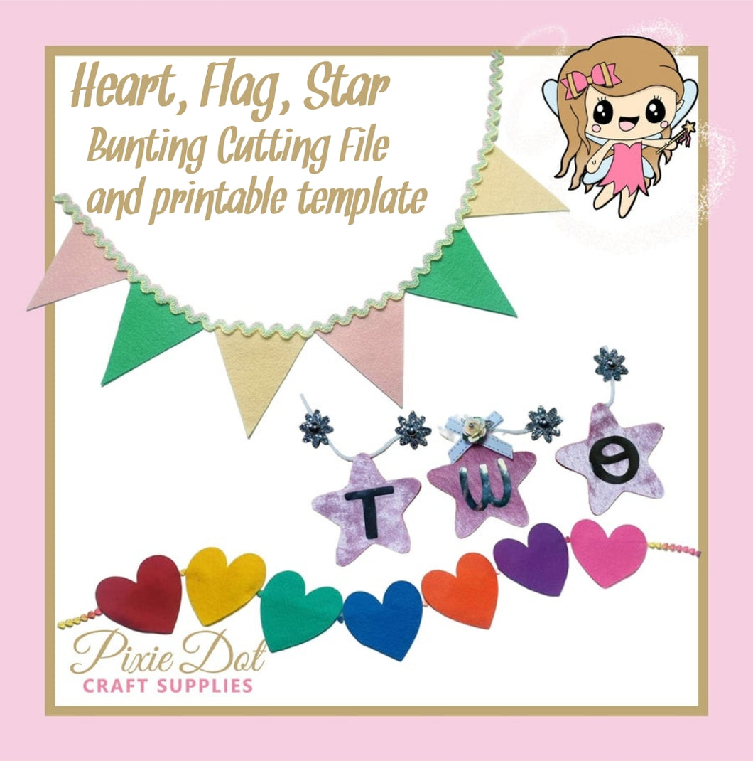 Bunting Cutting File - SVG, PDF, Silhouette Studio