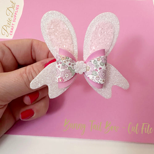 Bunny Tail - Bow cut file  - SVG, PDF, Silhouette Studio