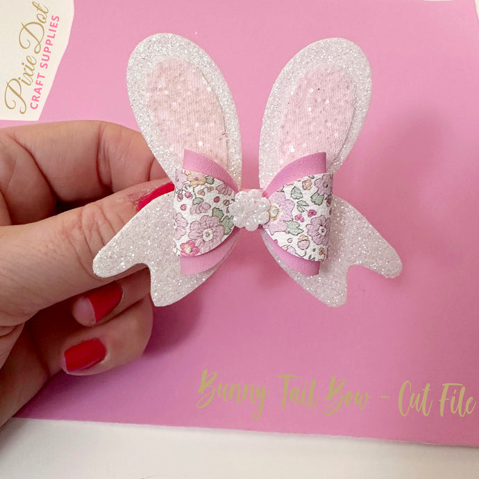 Bunny Tail - Bow cut file  - SVG, PDF, Silhouette Studio