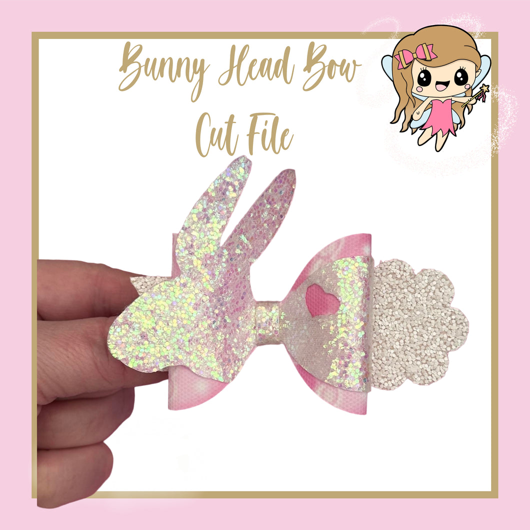 Bunny Head - Bow cut file  - SVG, PDF, Silhouette Studio