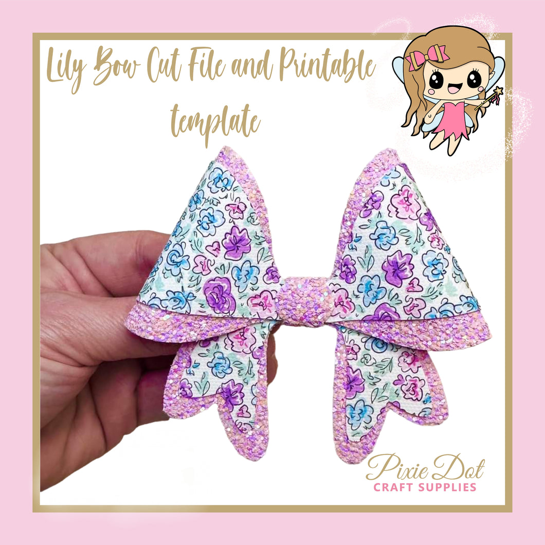 Lily Bow Cut file (SVG, PDF, Silhouette Studio)