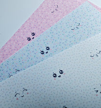 Kawaii Faces Fabric (sprinkle background)