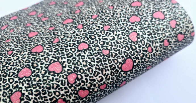 Love Leopard Glitter Fabric sheet