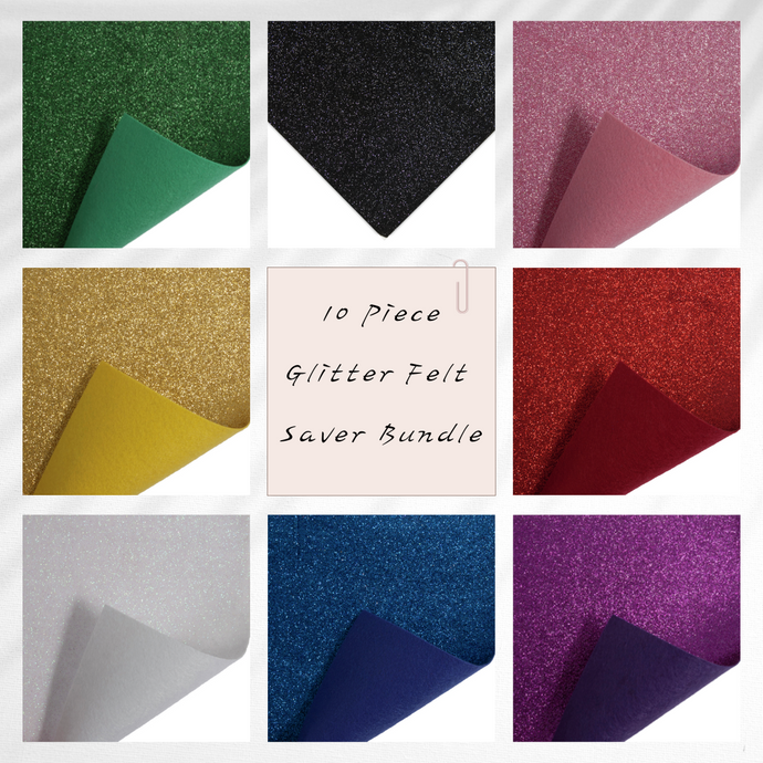 10 Piece Glitter Felt Bundle