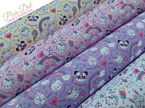 Pastel Panda, Cat, Bunny ( 4 fabrics to choose from )