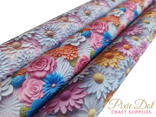 3d flower bundle Printed Fabric