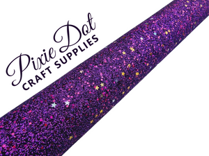Purple Star Glitter Fabric