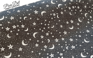 Stars and Moon Polycotton fabric - Sold per half