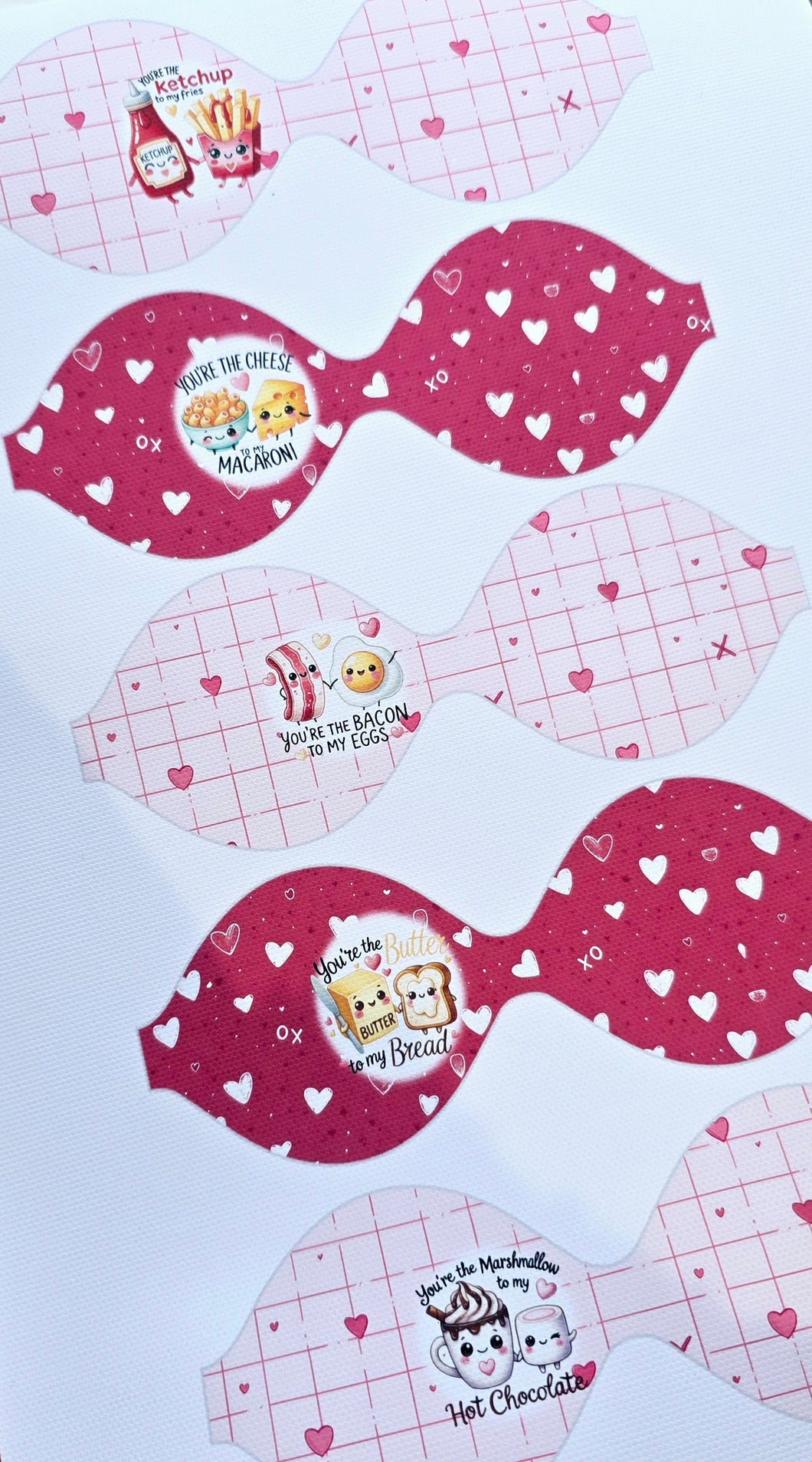 Cute Valentines food printed loops