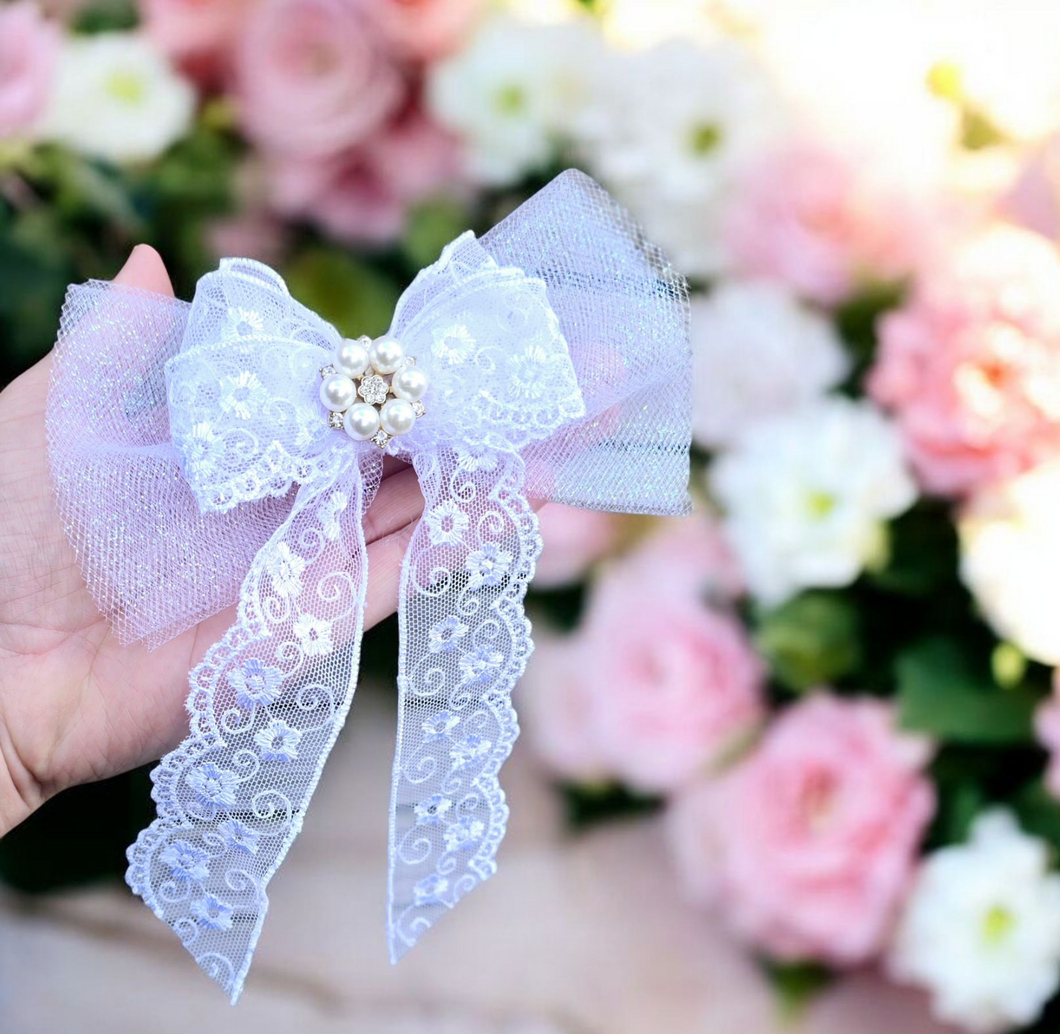 White glitter Tulle per metre