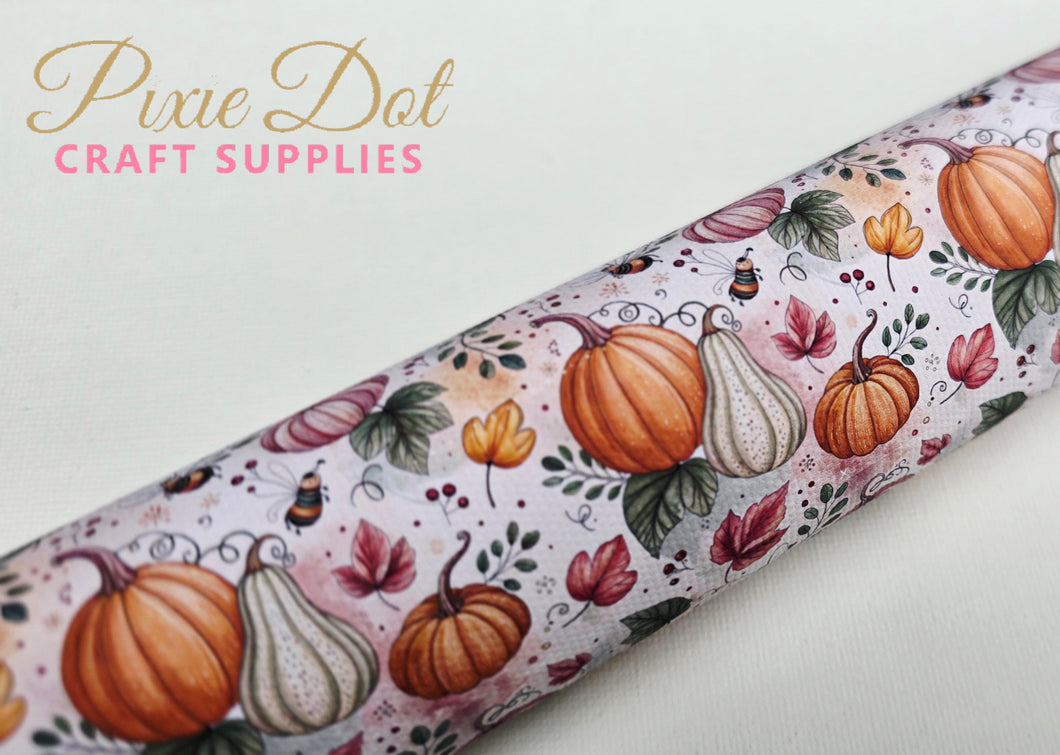 Pumpkin Bees Printed fabric