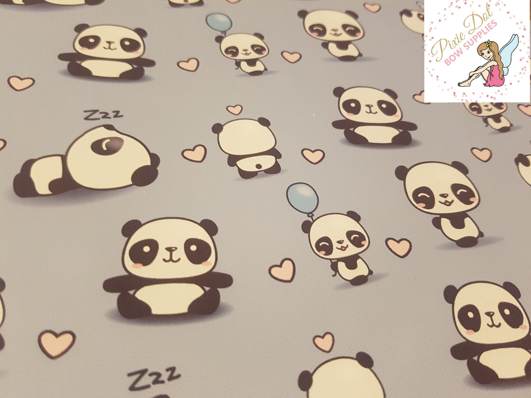 Panda Printed Bow Fabric