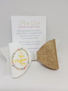 Christening Bow Fabric Approx A4