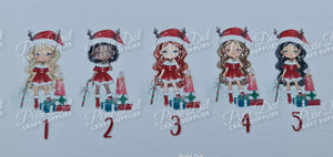 Custom Christmas Girl Loops (5 names per sheet)