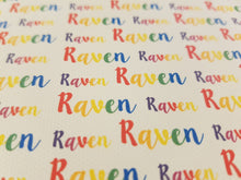 A4 Rainbow name printed fabric - Any name printed in Rainbow colours