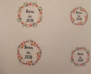 Born In 2018 Printed Bow Fabric