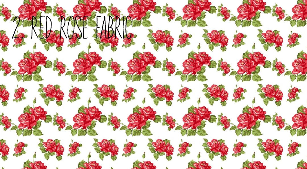Red Rose Fabric A4