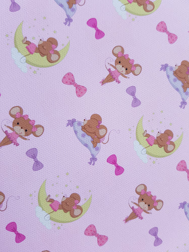 Ballerina Mouse Printed Fabric