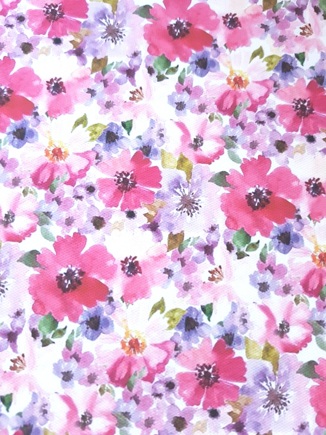 Pink and purple watercolour flower print (115)