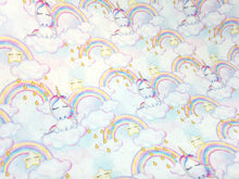Unicorn, Stripes and Flowers collection - Approx A4 Printed Fabric