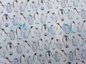 Repeated Penguin Printed Fabric Approx A4