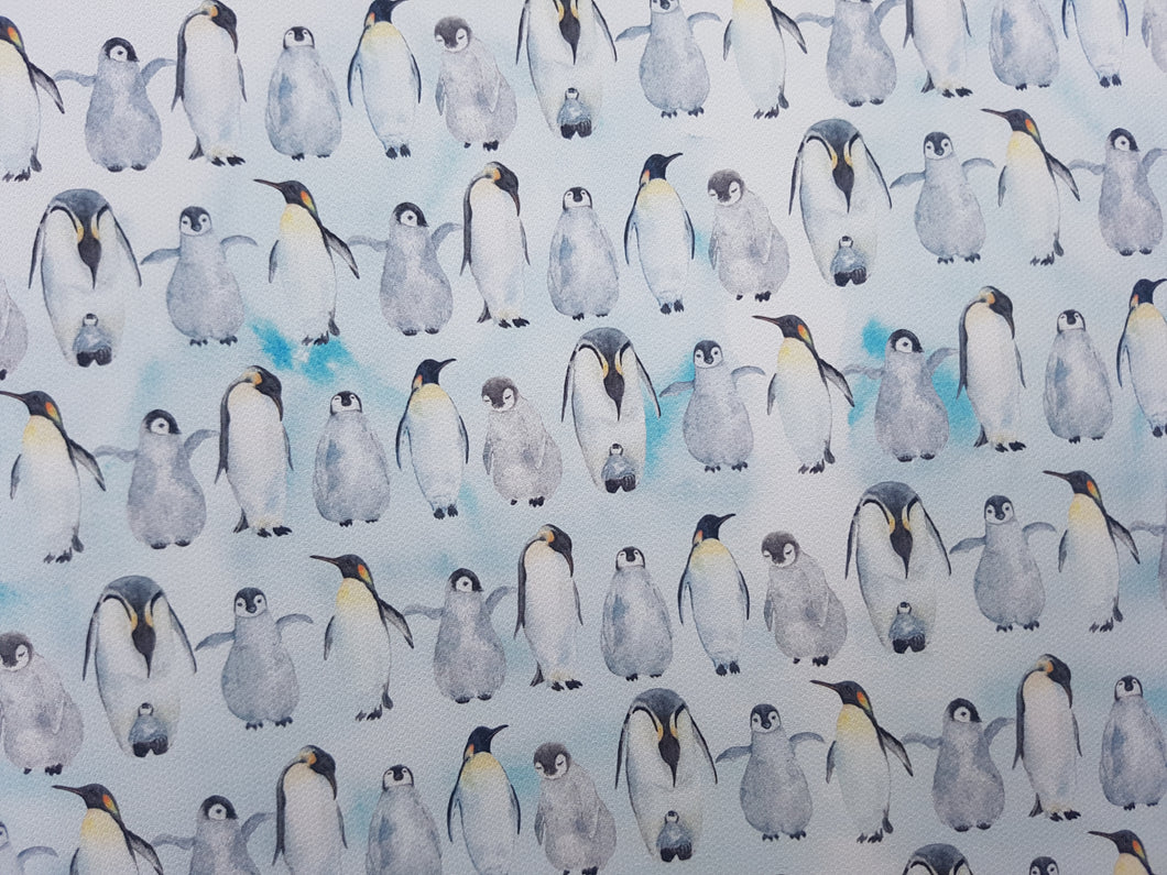 Repeated Penguin Printed Fabric Approx A4