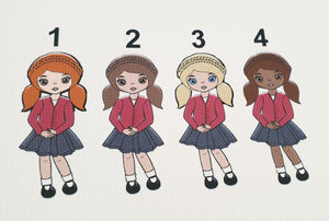 Custom School girl Uniform print (6 names per sheet)