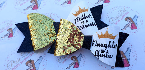Mother of a princess, daughter of a queen printed fabric