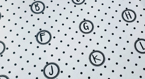 Spot alphabet fabric