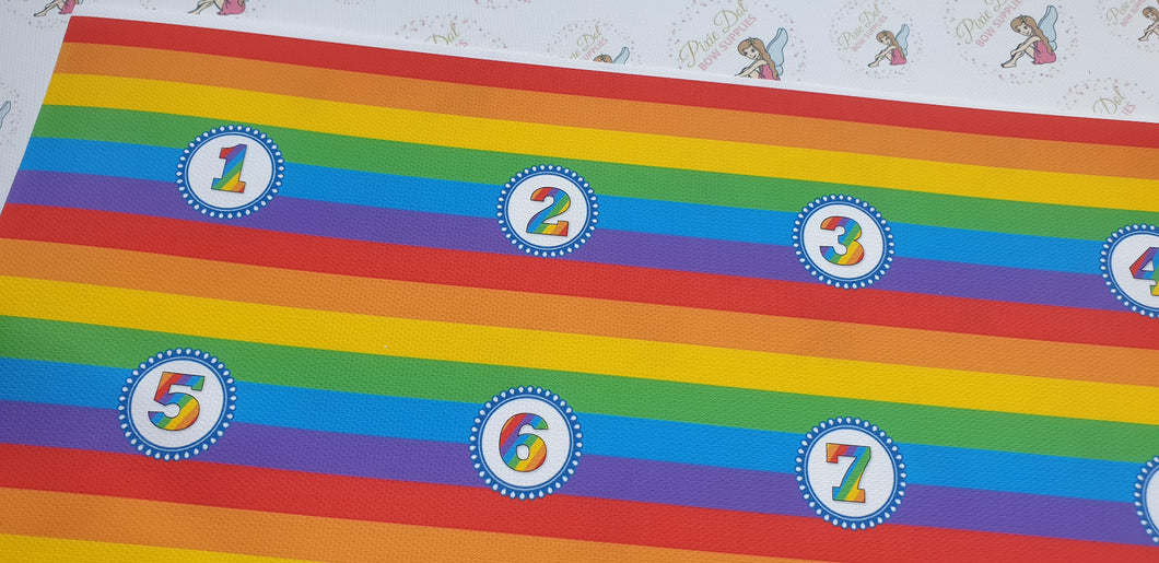 Rainbow Birthday numbers 1 - 8