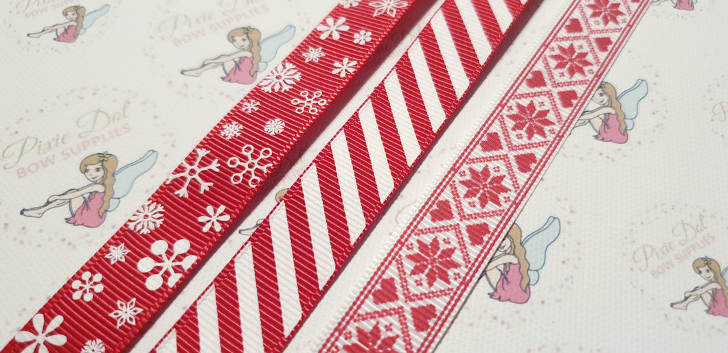 Christmas Grosgrain 16mm Ribbon