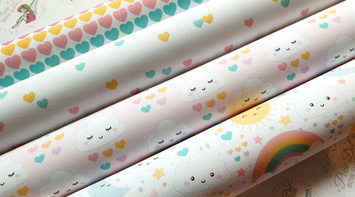 Clouds, rainbows and hearts collection
