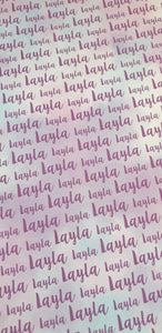 Ombre pink purple back - Any name printed on to fabric