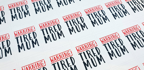 Warning Tired Mum Keyring inserts(4.6cm x 3.2cm)