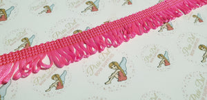 Pink Fringe trim in metre lengths