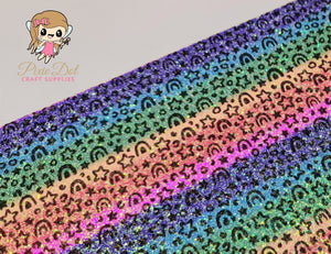 Rainbow Chunky Glitter Fabric
