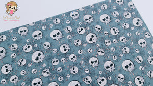 Skull Web Printed Fabric