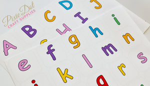 Alphabet - 2 inch square Flashcard fabric
