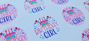 Birthday Girl Badge Fabric