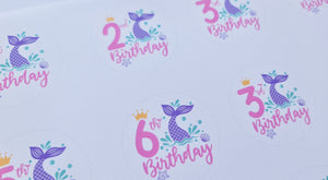 Mermaid Birthday Number Badge Fabric