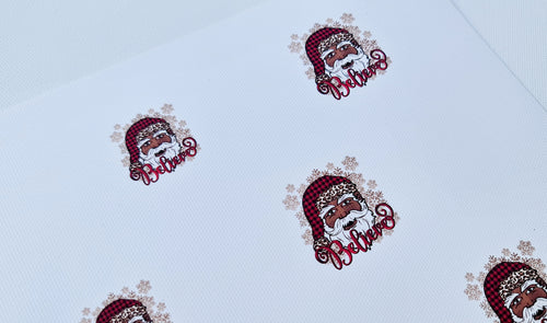 Black Santa Printed fabric