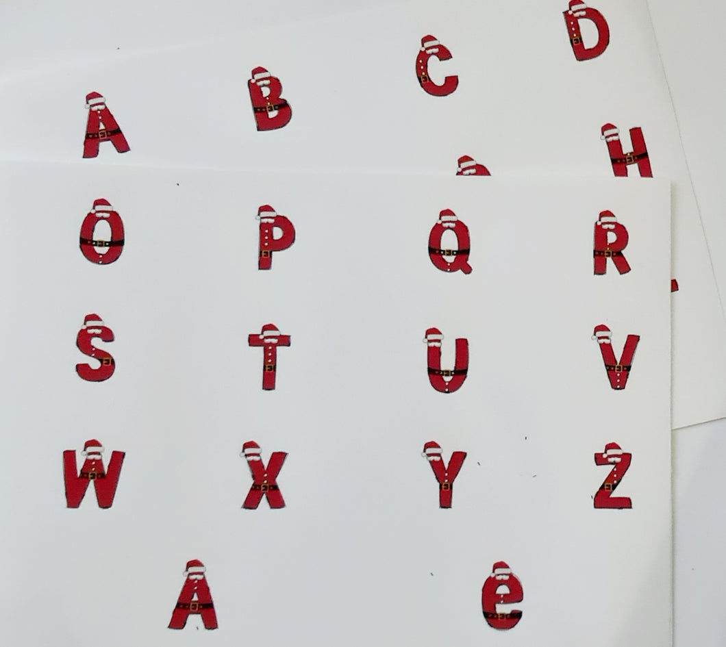 Santa Belt Christmas Alphabet Fabric