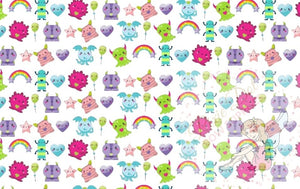 A4 Cute Monster Bow Fabric