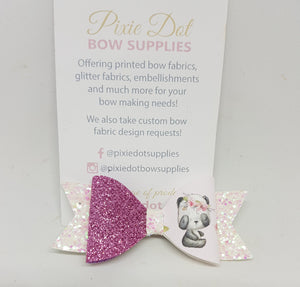 Panda Flower Printed Bow Fabric