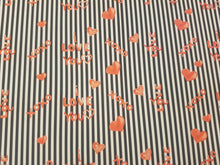 I Love You Stripe Bow Fabric - Approx A4