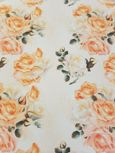 Peach Vintage Rose A4 Bow Printed Fabric