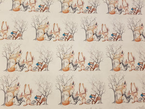 Woodland Friends Approx A4 Printed Fabric