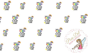 Rainbow of Hope Printed Bow Fabric - A4