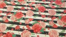 Red and Pink Roses printed fabric (2 to chose from)